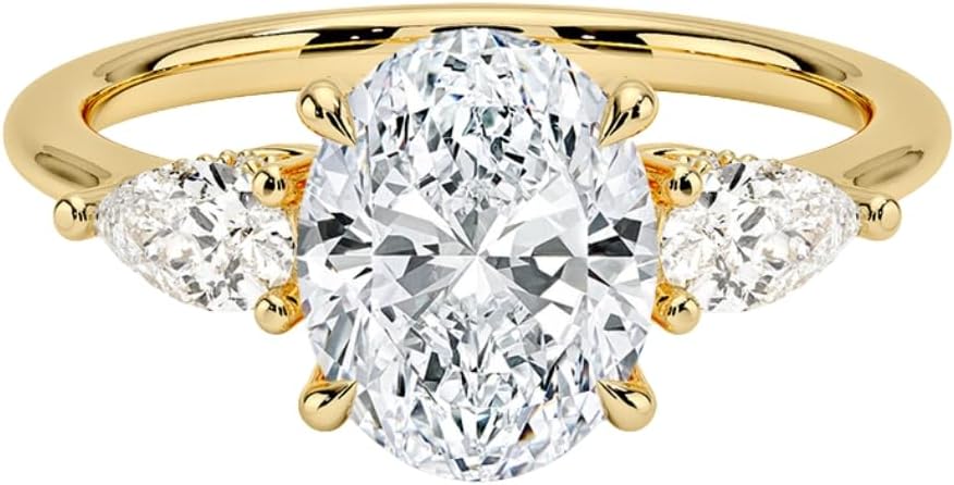 Moissanite Engagement Ring 2 Ct in Gold & Silver for Women
