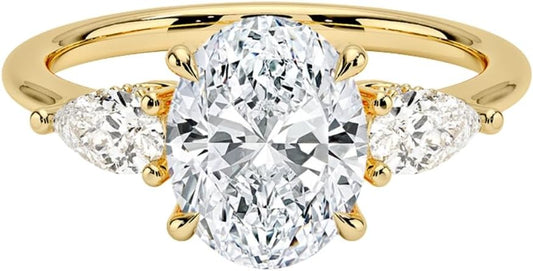 Moissanite Engagement Ring 2 Ct in Gold & Silver for Women