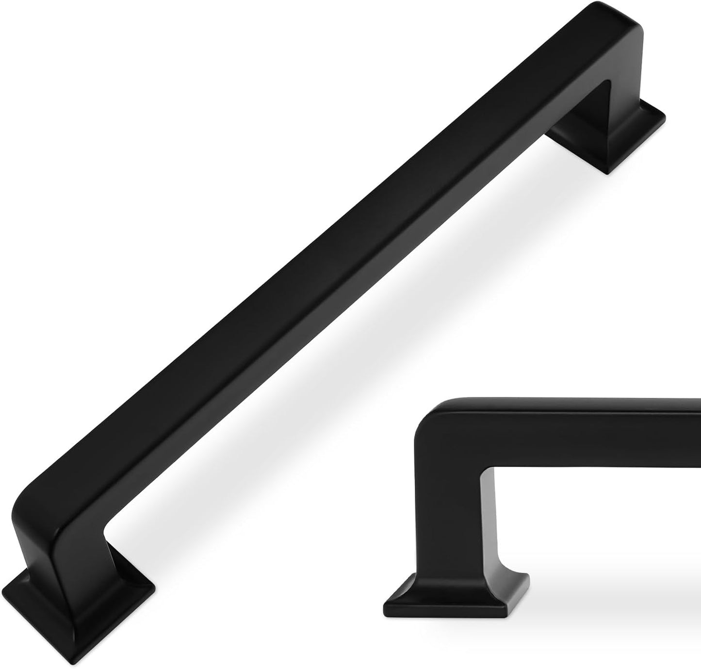 10 Pack 6-1/4 inch Matte Black Cabinet Handles for Modern Homes