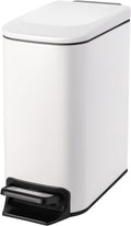 Small Bathroom Trash Can with Lid Soft Close - Slim 6L Step Pedal