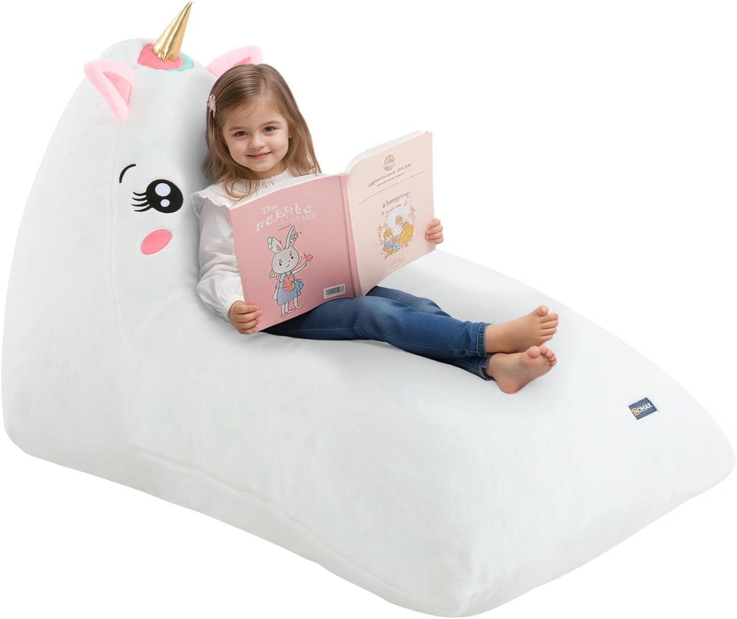 COMAX Unicorn Bean Bag Chairs for Kids - Large Toddler Lounger