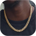 Miami Cuban Link Chain for Men 10mm - Chunky 14K Gold Plated Option