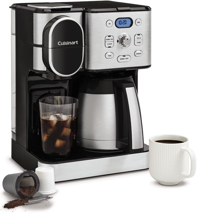 Cuisinart 2-in-1 Coffee Maker: Brews 10 Cups & Single-Serve
