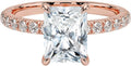 1-3 CT Moissanite Engagement Ring Colorless VVS1 Radiant Cut - Twisted