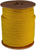 GWP 3/8ft x 600ft 3 Strand Yellow Polypropylene Rope - Durable Utility