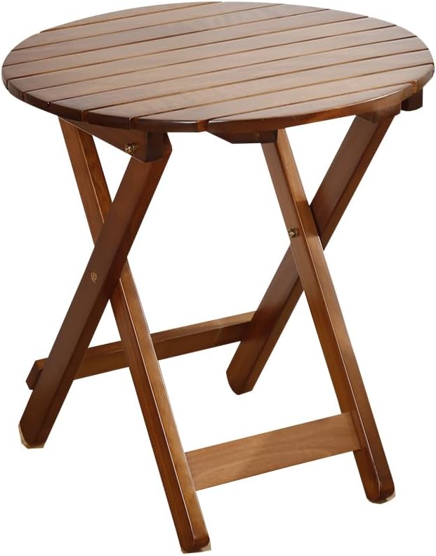 Outdoor Small Round Folding Side Table for Patio and Camping