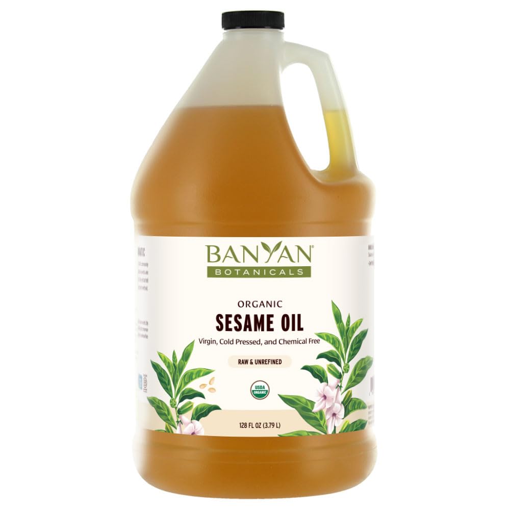 Organic Unrefined Sesame Oil for Skin and Hair Care 128oz
