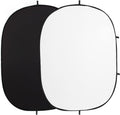 FOTOCREAT 5x6.5ft Black/White Double-Sided Pop-Up Backdrop - Portable