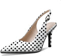 Women Beaded Pumps High Heel Slingback Pointed Toe Stilettos