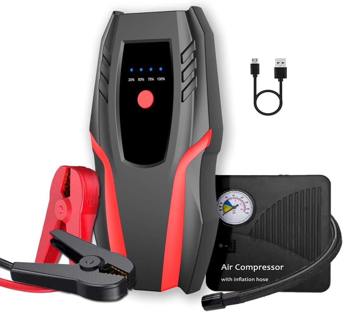 Portable 12v Jump Starter & Air Compressor Combo