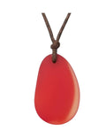 Handmade Leather Cord Large Oval Sea Glass Necklace - Hawaii Gift