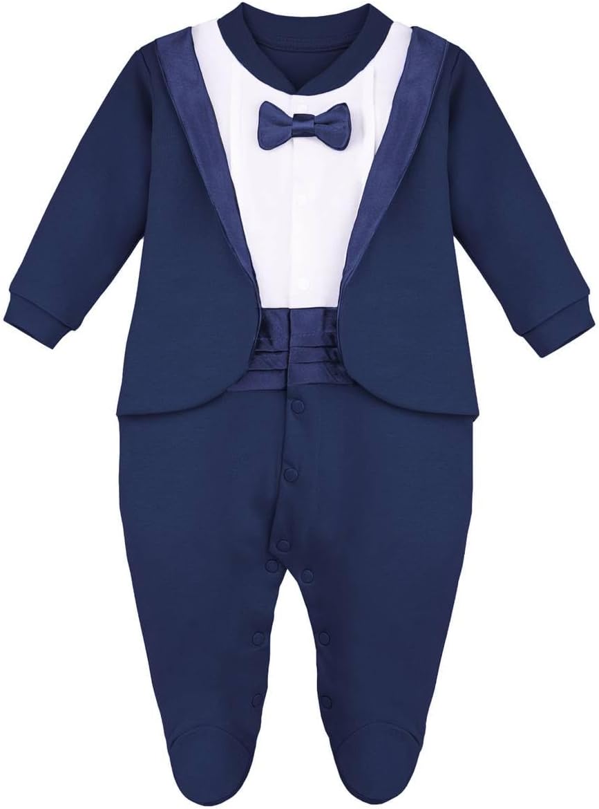 Stylish Baby Boy Tuxedo Footie for Special Occasions