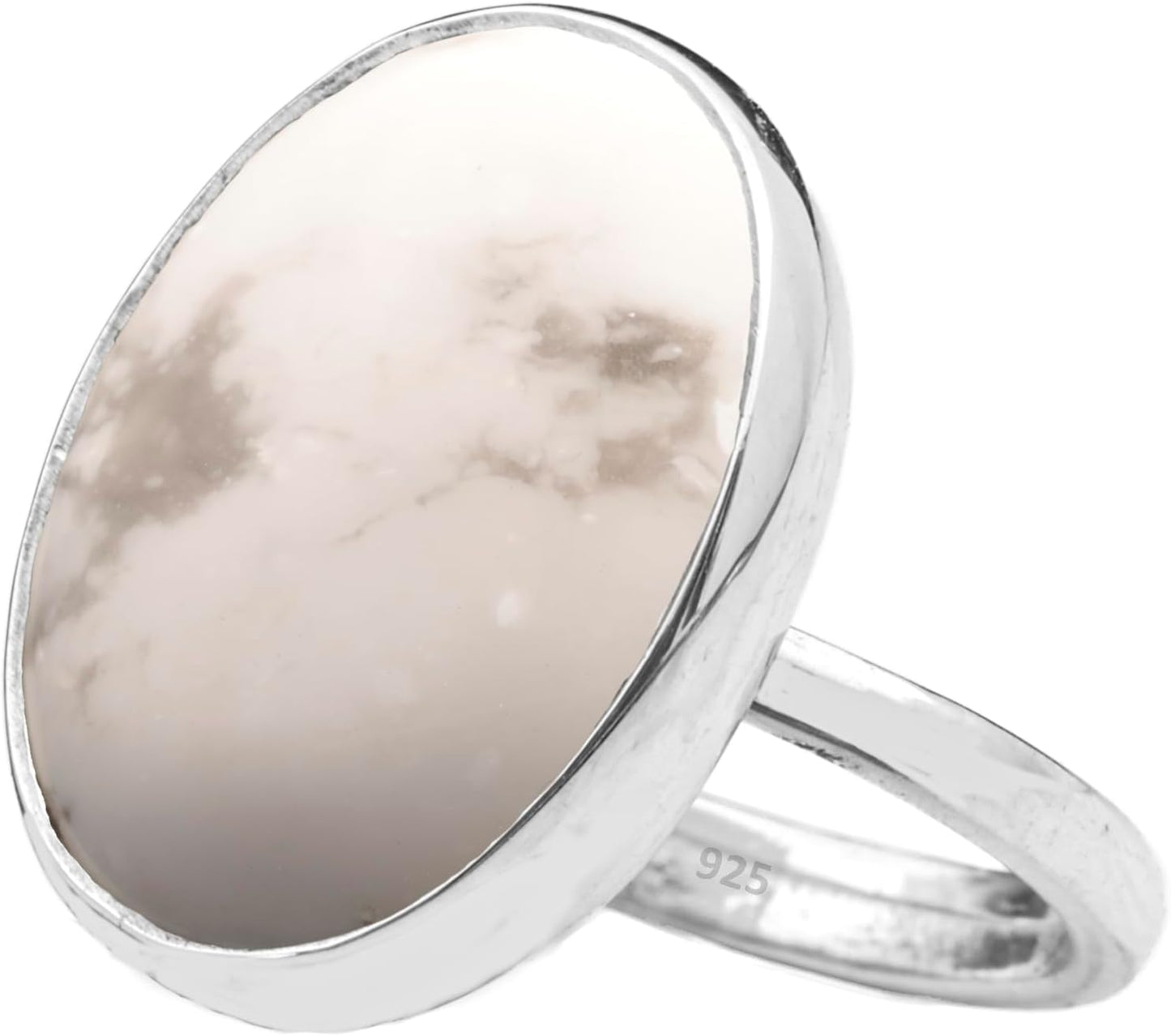 Natural Amazonite Crystal Ring in Rhodium Plated Silver