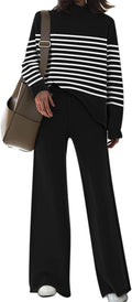 Viottiset Women's 2 Piece Sweater Set - Relaxed Wide Leg Loungewear