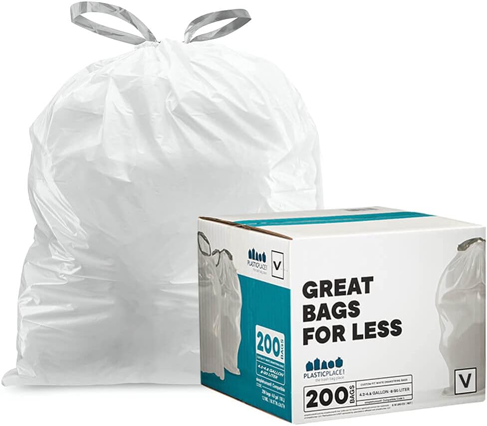 Plasticplace Custom Fit Trash Bags for Simplehuman Code V