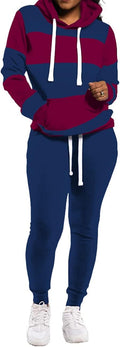 TOPONSKY Womens 2 Piece Tracksuit Long Sleeve Patchwork Pants Set