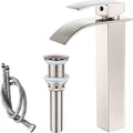VOTON Vessel Sink Faucet Brushed Nickel Tall Waterfall Faucet - Stable