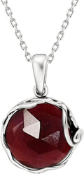 925 Sterling Silver Garnet Necklace for Women - Timeless Everyday