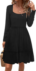 Newshows Women 2025 Summer Dress Square Neck Casual Ruffle Style