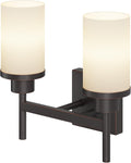Oil Rubbed Bronze Double Wall Sconces for Vanity - Frosted Glass