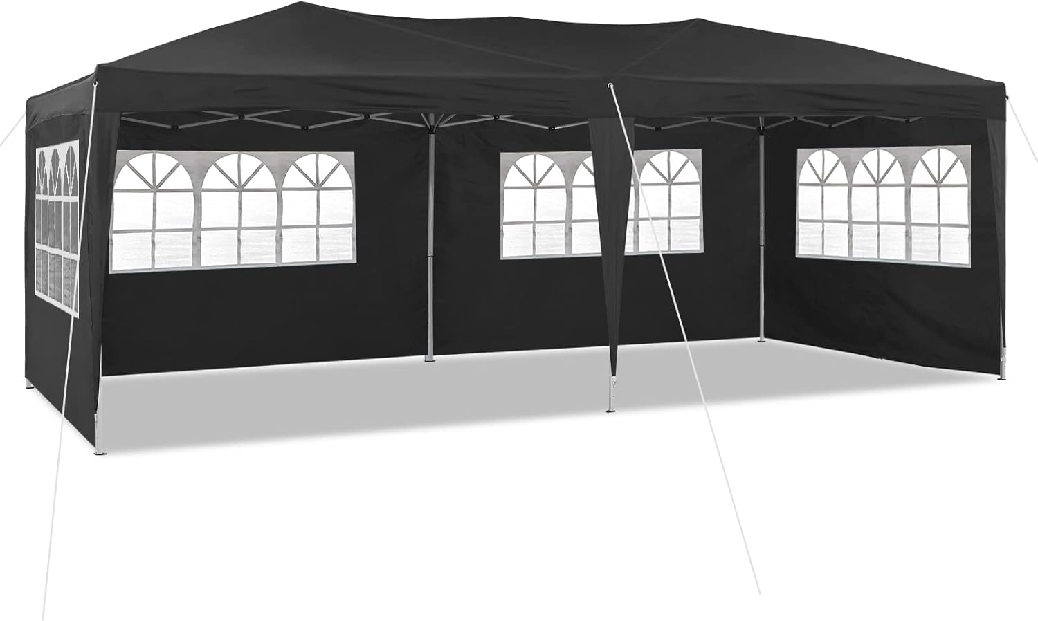 10'x20' Pop Up Gazebo Marquee: Anti-UV, 6 Sidewalls, Carry Bag