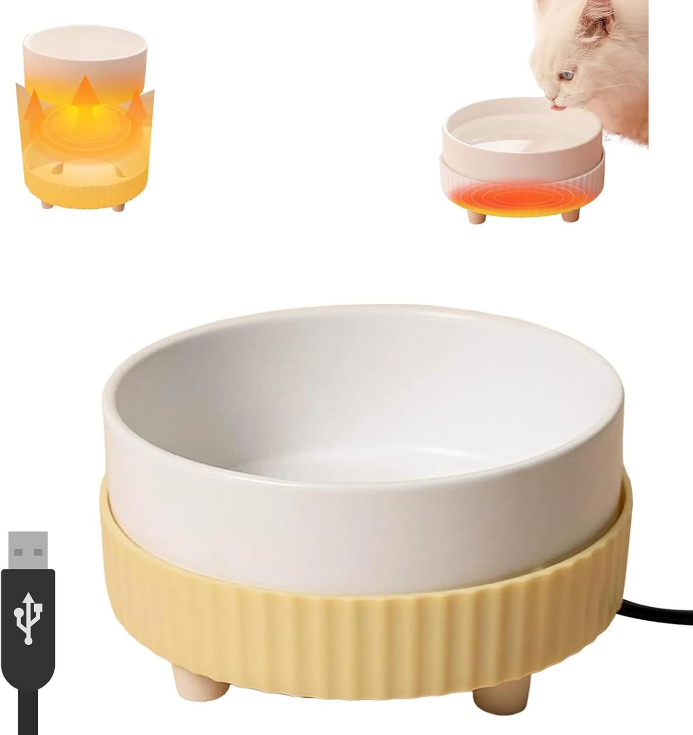 USB Powered Heated Water Bowl for Pets