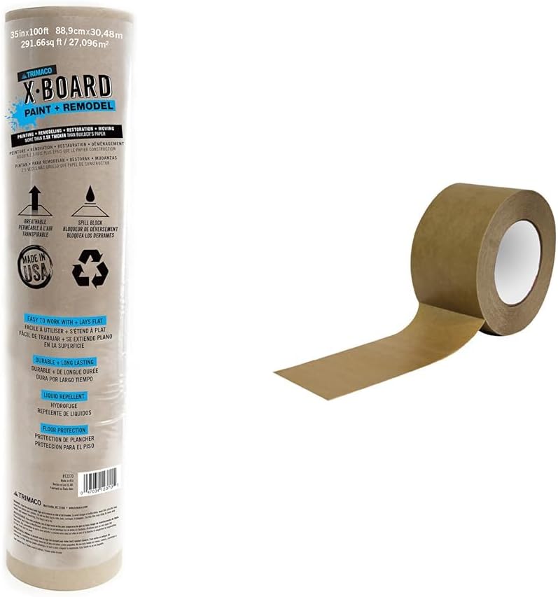 Trimaco X-Board 35-inch Surface Protector with Seam Tape Bundle