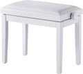 Adjustable Piano Bench Wooden Stool with Padded Cushion - Elegant