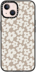 Compact iPhone 13 Case Natural Flower Clear Black - Slim Protection