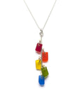 Sea Glass Avalon Pendant Rainbow 16ft - 18ft Box Chain - Beachy