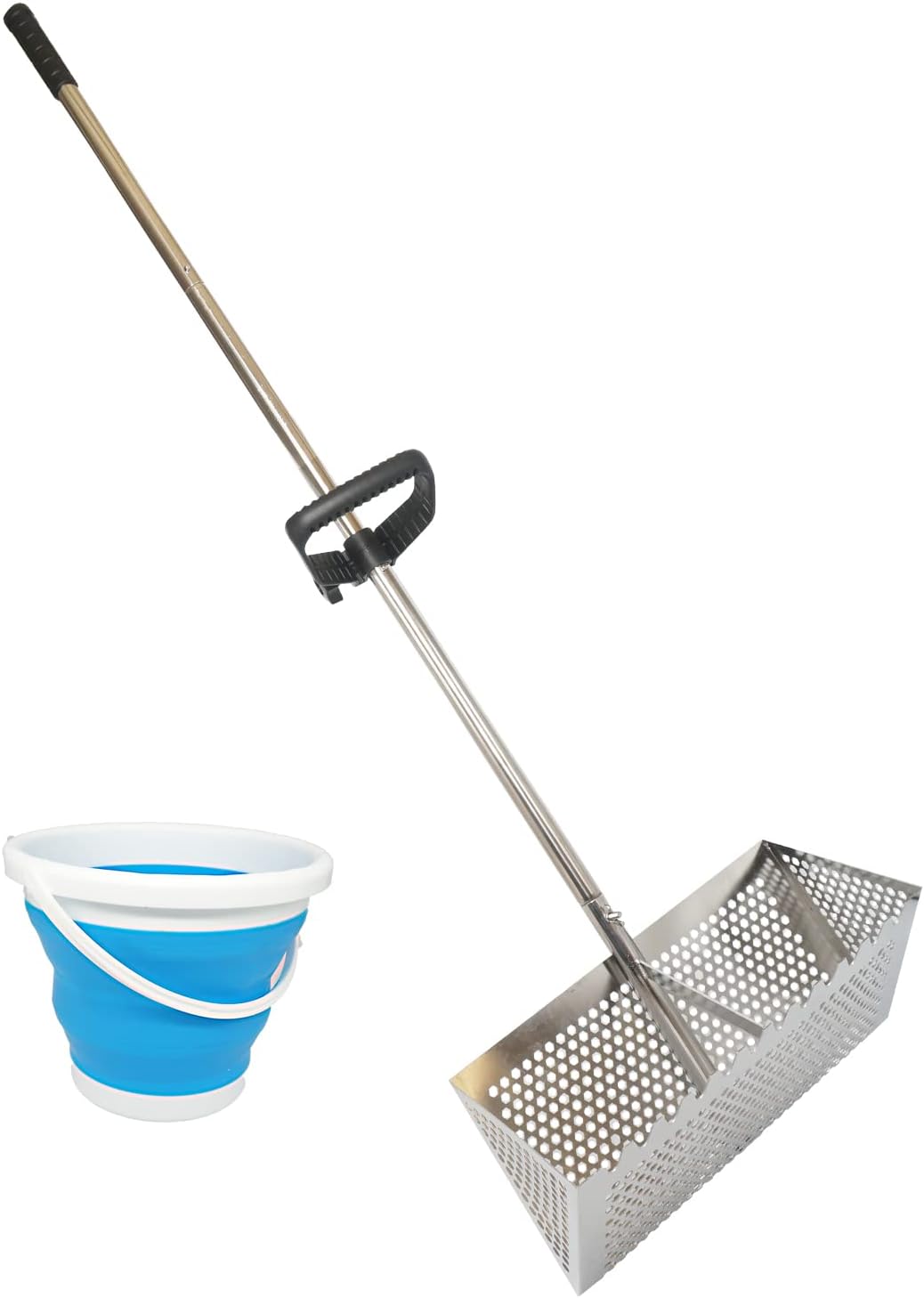 Stainless Steel Sand Fleas Rake with Detachable 47in Handle