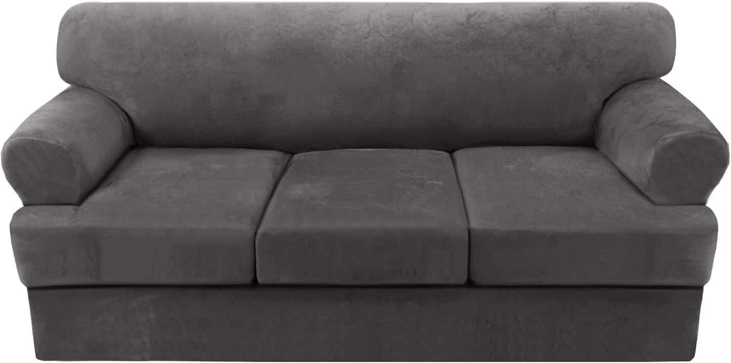 H.VERSAILTEX 4 Piece T Cushion Sofa Slipcovers for Couch