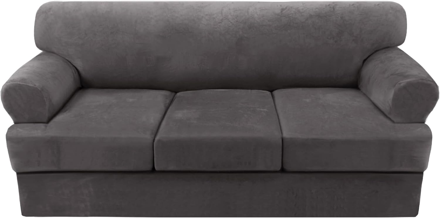 H.VERSAILTEX 4 Piece T Cushion Sofa Slipcovers for Couch