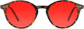 TIJN Blue Light Blocking Glasses Men Women Vintage Round Frame - Red