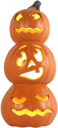 15in Halloween Pumpkin Lantern - Lighted Stacked Jack O Lanterns