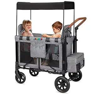 JOYMOR Face to Face Folding Stroller Wagon for 2 Kids Safety