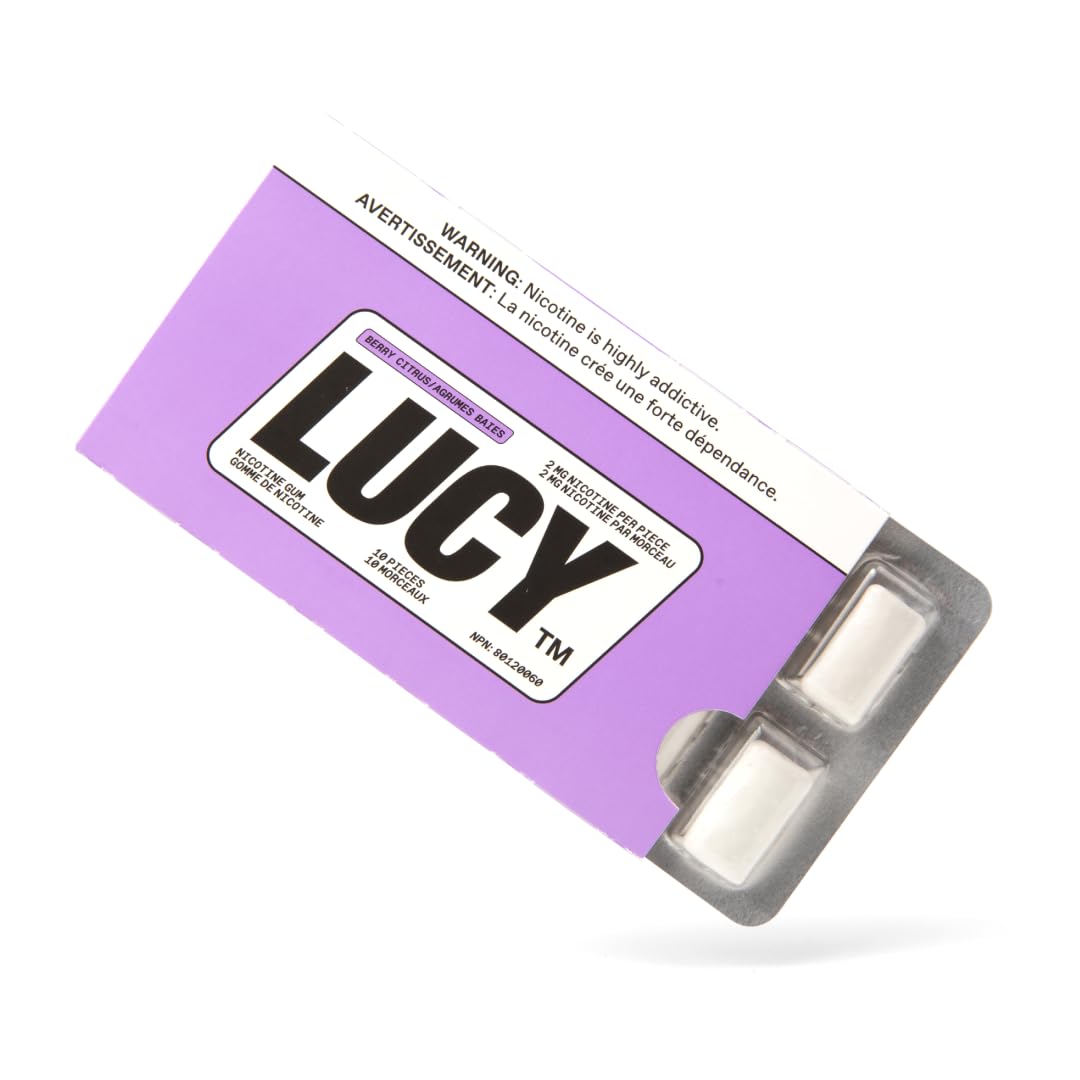 LUCY Nicotine Gum 2mg, 100 Count - Berry Citrus Flavor Review