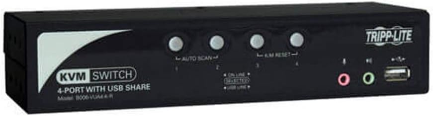 Tripp Lite 4-Port KVM Switch with USB Hub and Audio Support