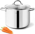 HOMICHEF Stock Pot 8 Quart with Lid - Nickel Free Stainless Steel
