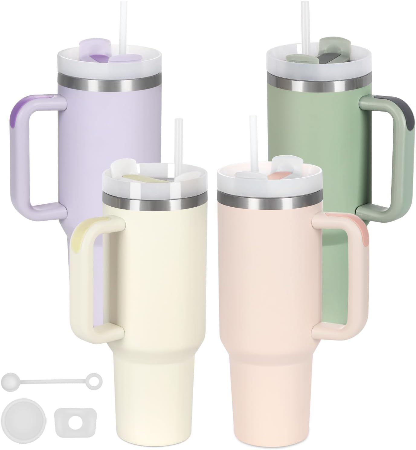 40 Oz Tumbler with Handle Bulk - Double Wall Insulated Set