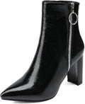 DREAM PAIRS Women's Chunky Heel Ankle Booties - Stylish 3.5in Lift