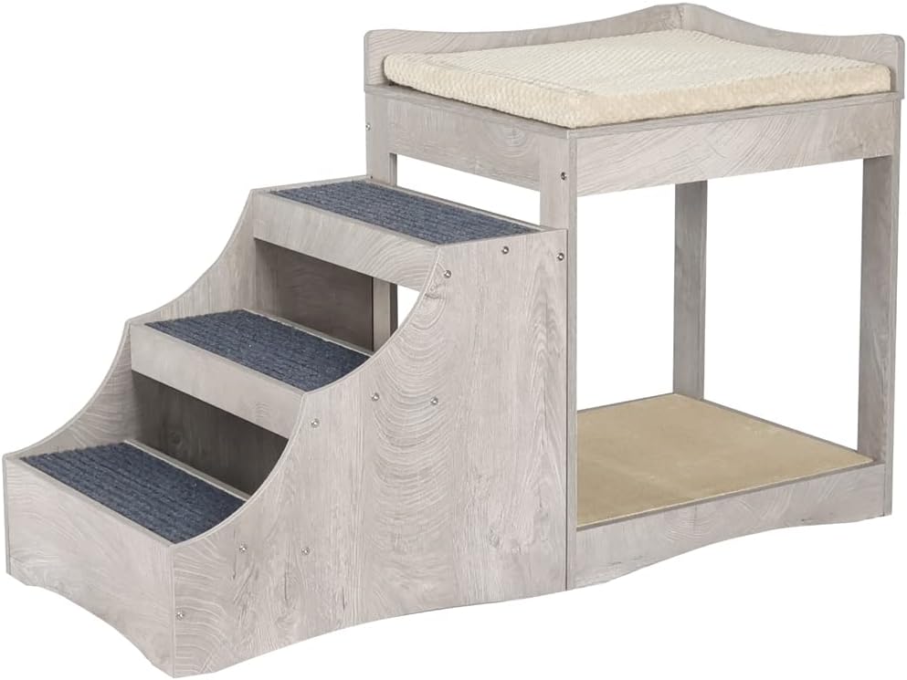 unipaws Pet Bunk Bed with Removable Step for Dogs and Cats