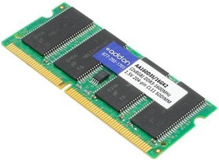 AddOn 16GB DDR3-1600MHz SODIMM Memory Module for Laptops