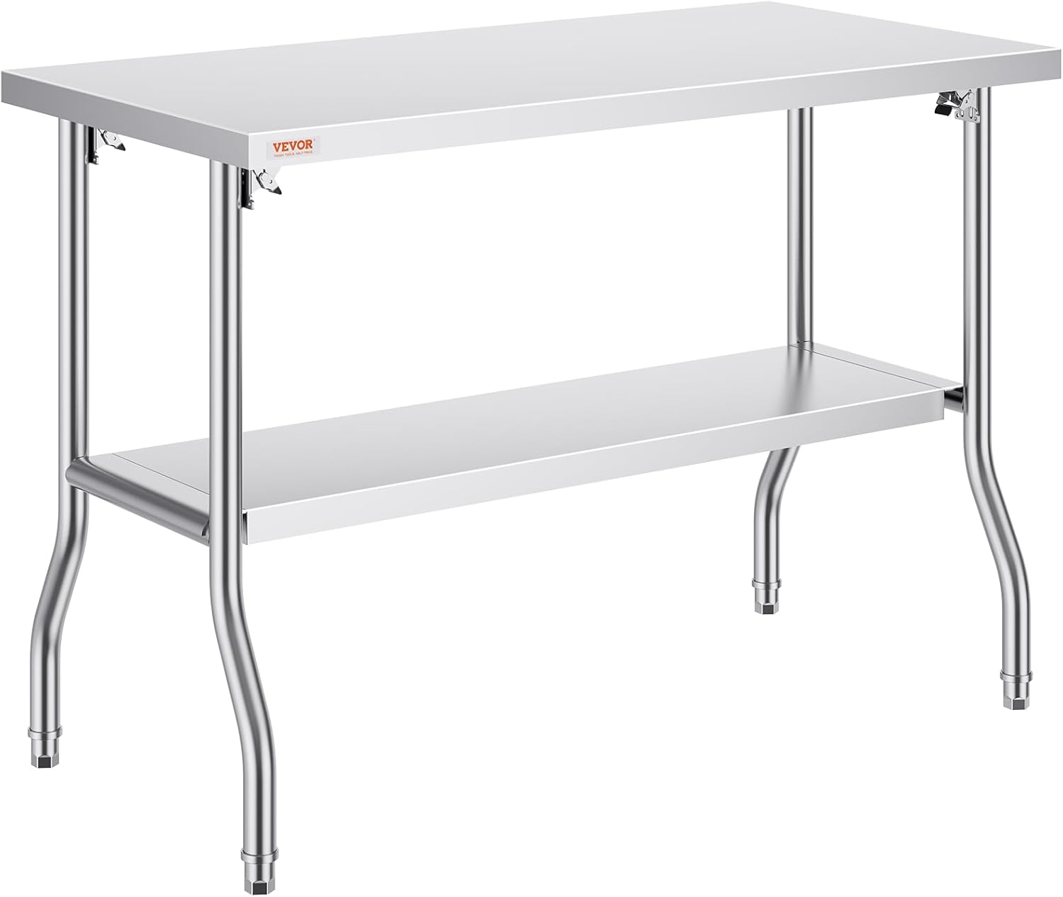 VEVOR Commercial Worktable 48 x 24 Inch Heavy-duty Stainless Steel