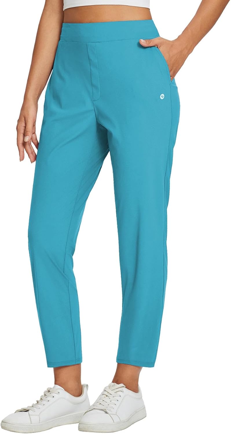 Lightweight Stretch Travel Pants for Women with Zipper Pockets