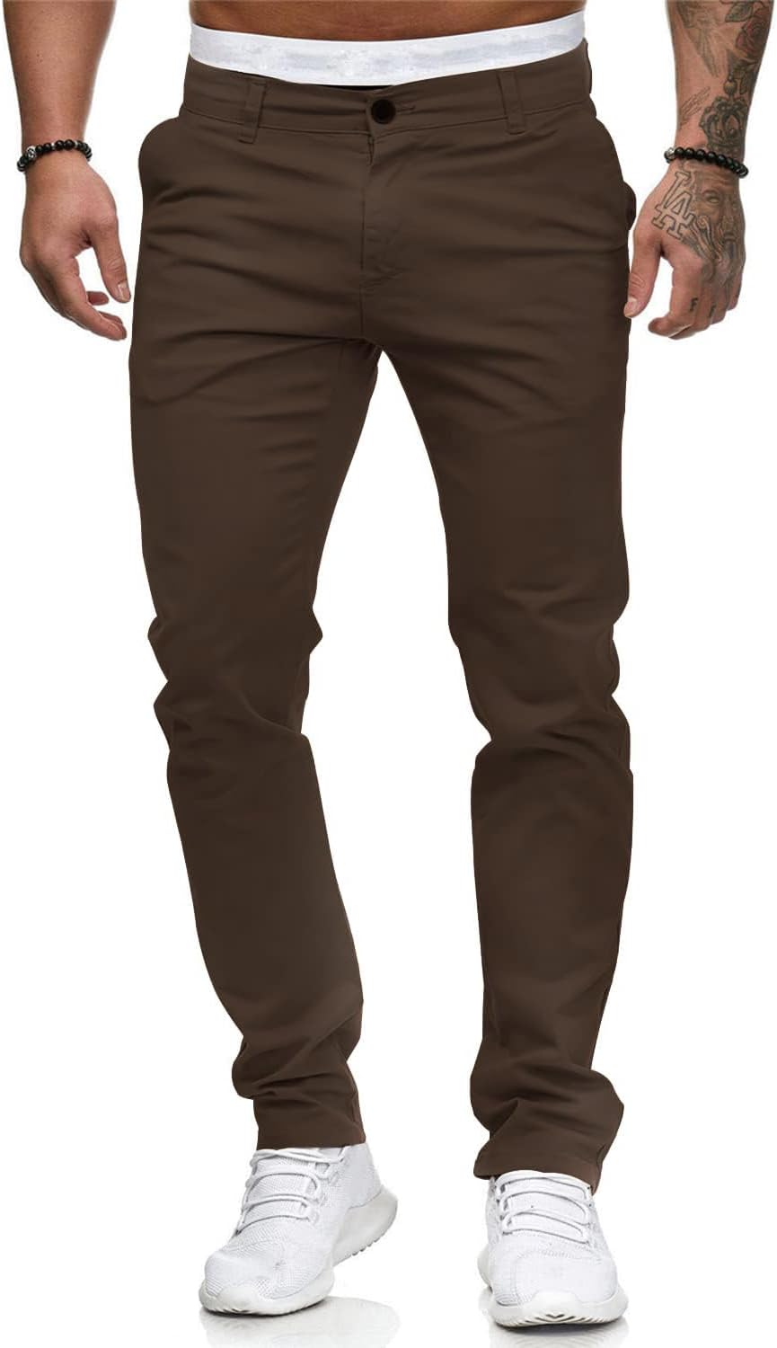 HUNGSON Mens Chinos Dress Pants for Comfort and Style