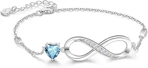 RIVIKO Infinity Love Heart Charm Bracelet for Women