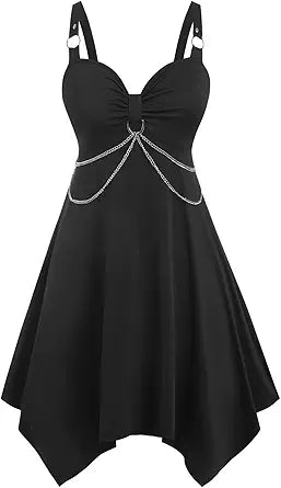 ROSE GAL Womens Plus Size Sleeveless Gothic Vintage Maxi Dress