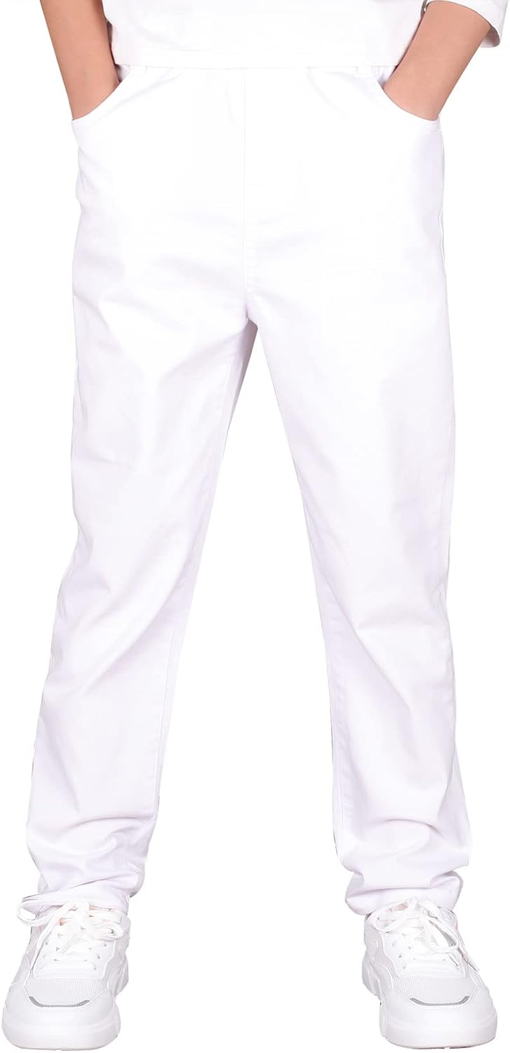 Boys' Stretch Pull on Chino Pants for School Uniform and Play