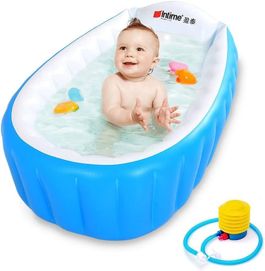 Locisne Baby Inflatable Bathtub - No-Slip & Foldable for Hassle-Free Baths! 